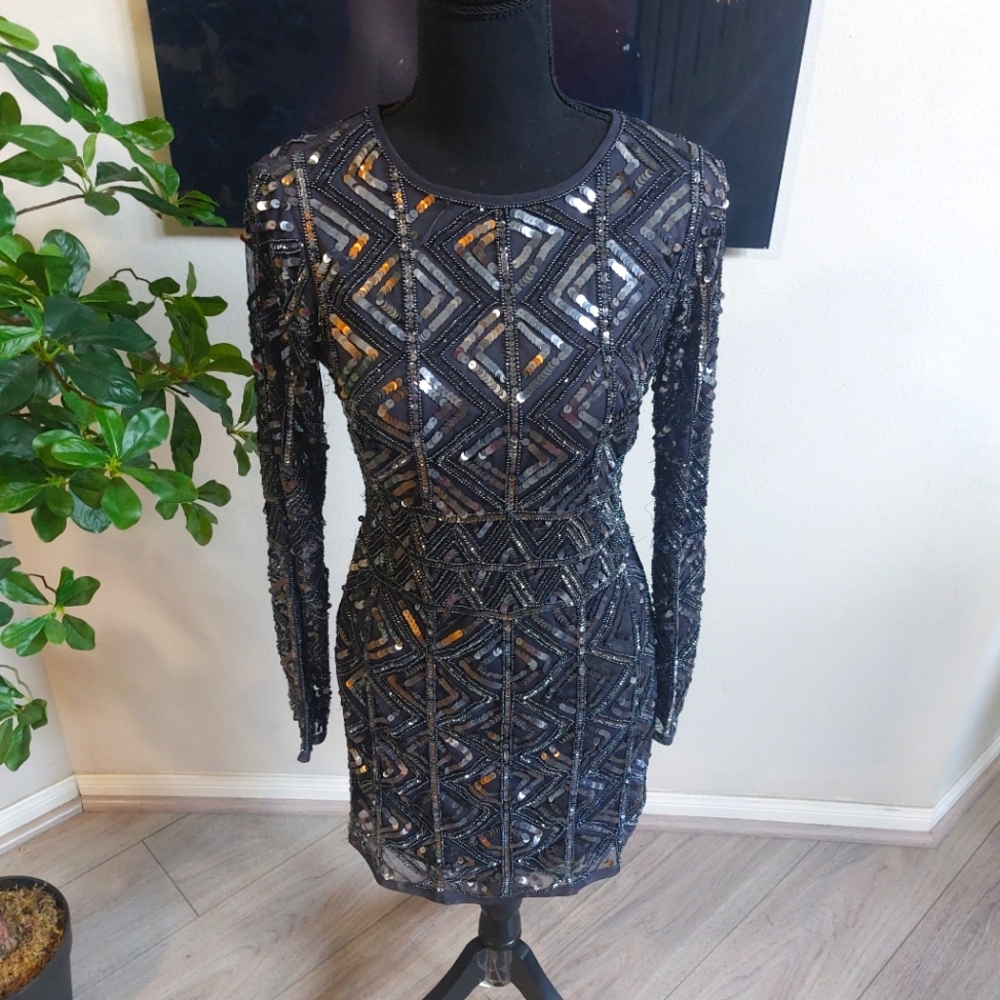 Gianni Bini Women's Black Cocktail Mini Dress Size 4